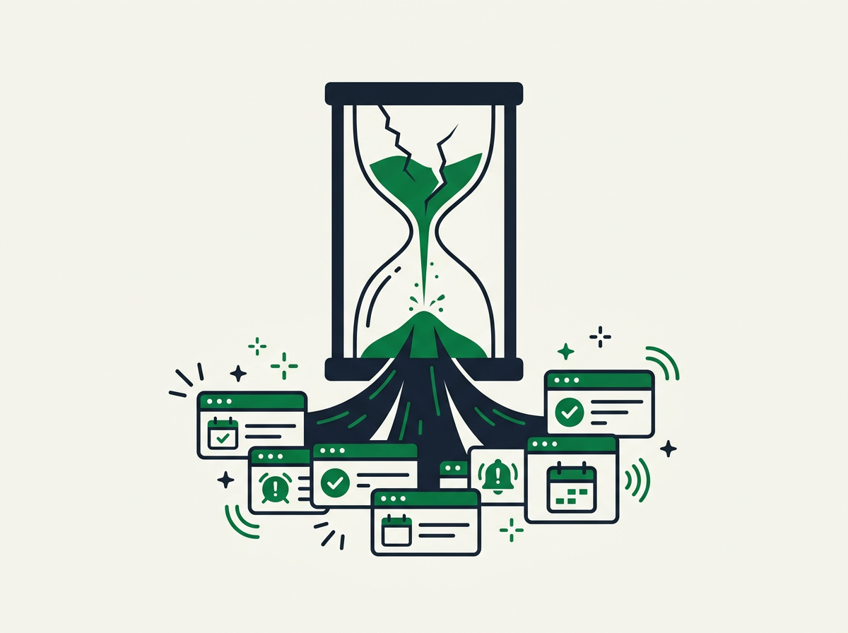 timeline showing same-day webinar reminder sequence